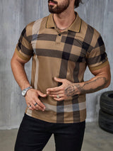 Men’s Casual Printed Button‑Up Shirt – Lightweight Lapel Collar Short Sleeve Top for Everyday, Beach, and Summer Wear