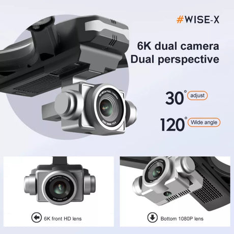 V14 6K Dual Camera FPV Drone — Portable WiFi RC Quadcopter with 2 Batteries for Beginners & Pros