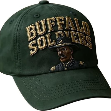 Embroidered Buffalo Soldiers Vintage Cap – U.S. Anniversary Commemorative Snapback Hat, Military Heritage Tribute