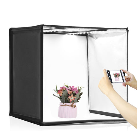 40cm Folding LED Photo Light Box with Dimmable Studio Lighting – Portable Softbox for Product Photography