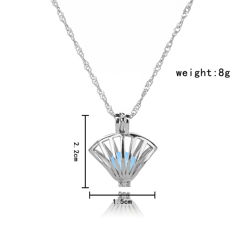 Colorful Glow-in-the-Dark Shell Necklace – Luminous Beach-Style Fashion Jewelry for Parties, Festivals & Summer Wear