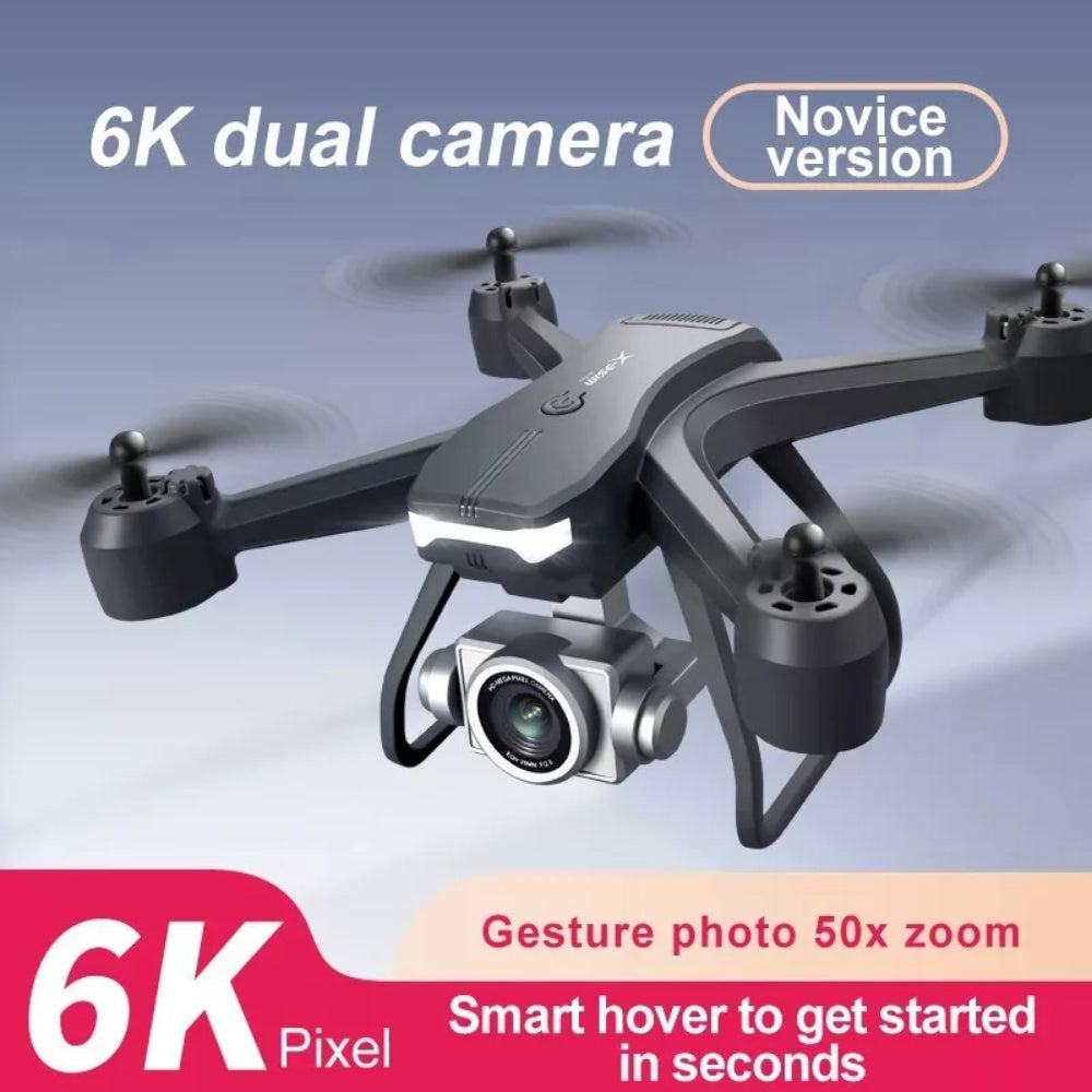 V14 6K Dual Camera FPV Drone — Portable WiFi RC Quadcopter with 2 Batteries for Beginners & Pros