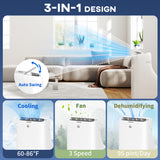 14000 BTU Portable AC – Dual Hose, Inverter, Cool/Dehumidify/Fan, for 700 Sq. Ft, with Window Kit