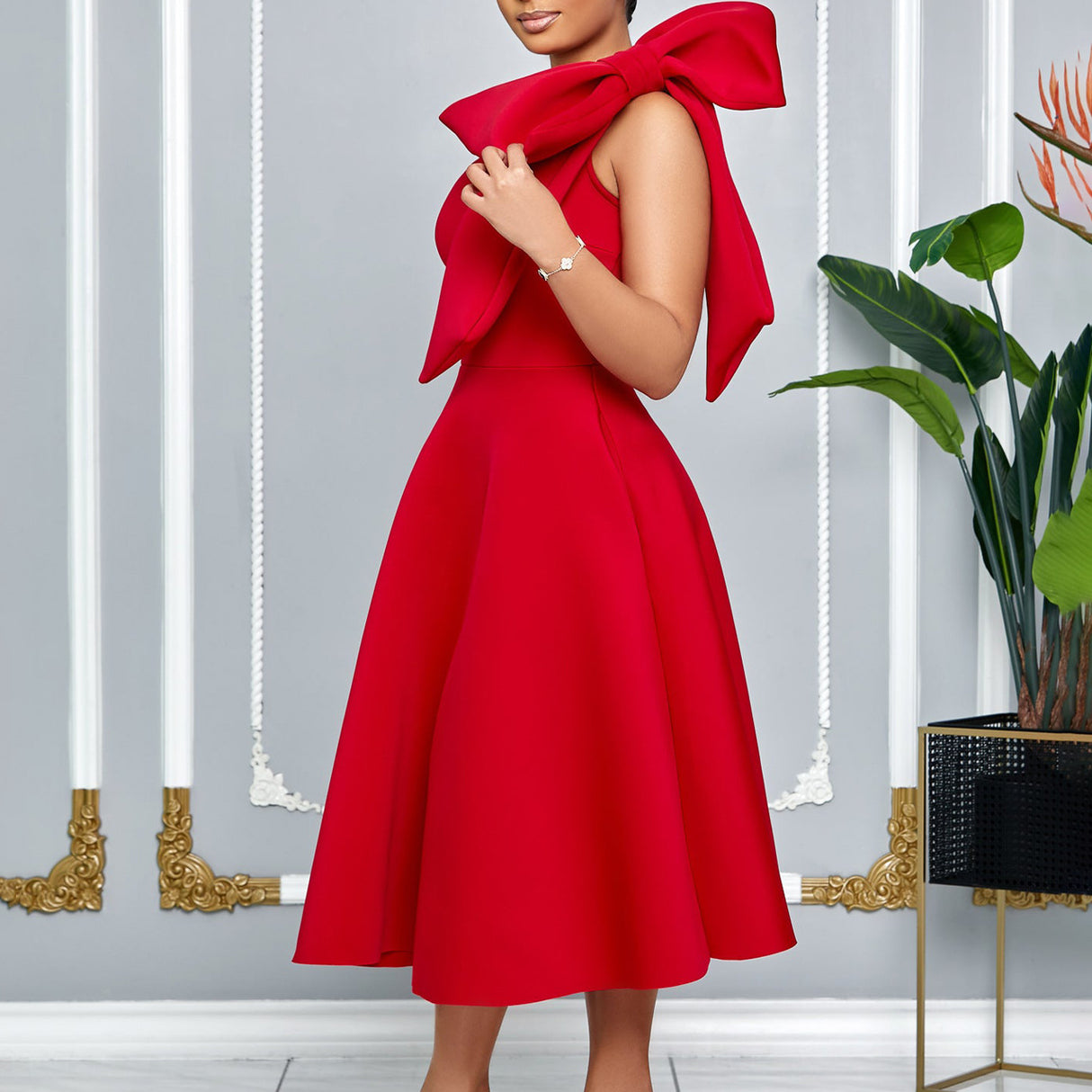 Valentine’s Day Sexy Evening Gown – Solid Color Elegant Long Dress for Women | Party, Date Night & Formal Wear