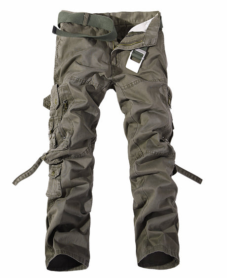Men’s Washed Multi-Pocket Cargo Pants – Durable Tactical Work & Casual Utility Trousers