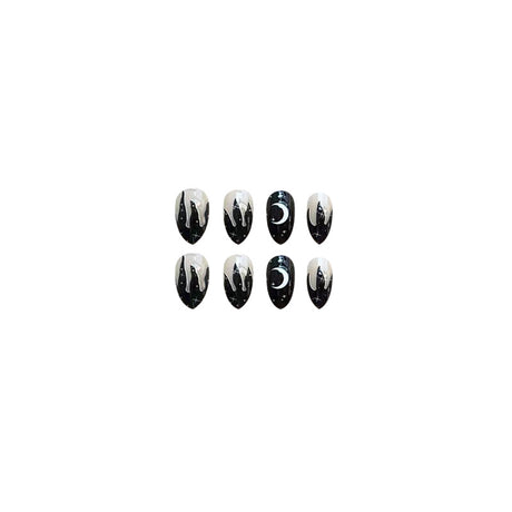 Black Flame Star Moon Nail Polish – Gothic Nail Art Varnish for Nail Enhancement